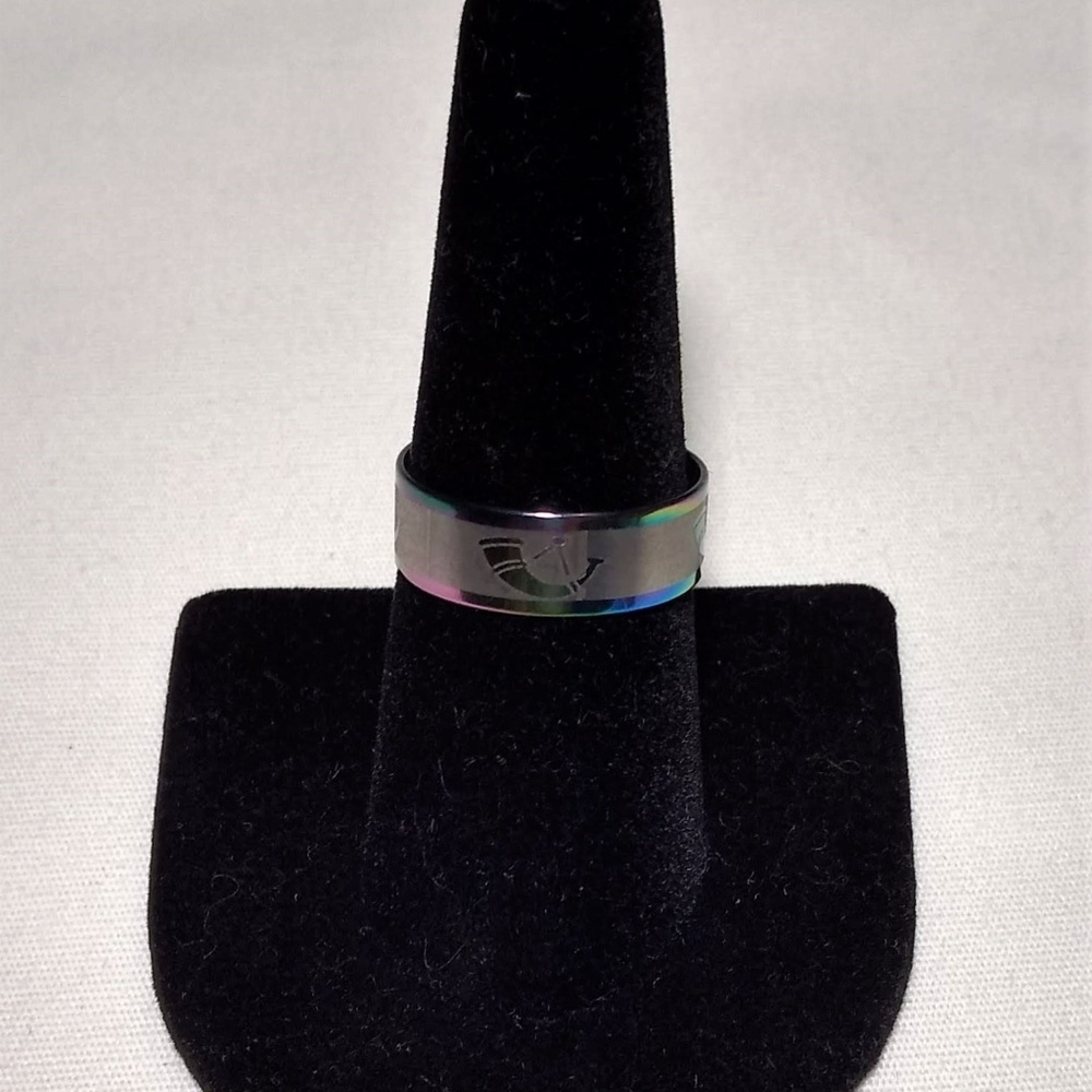📯MULTI-COLOR ETCHED HORN FASHION RING📯